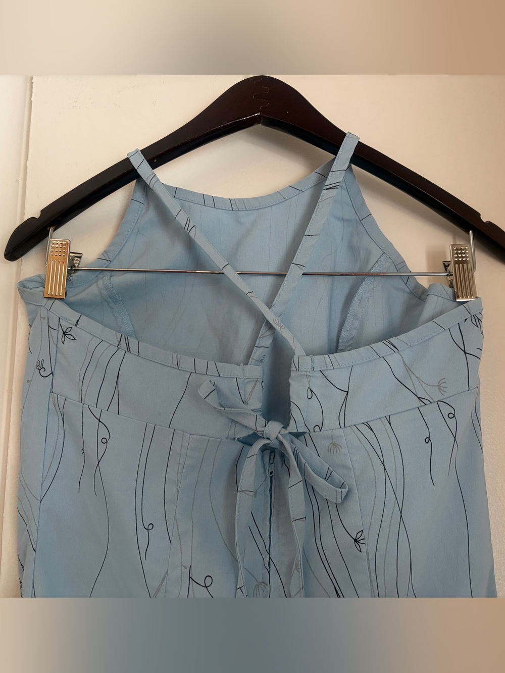 Vintage Light Blue Floral Women's mini Dress - Picture 5 of 16